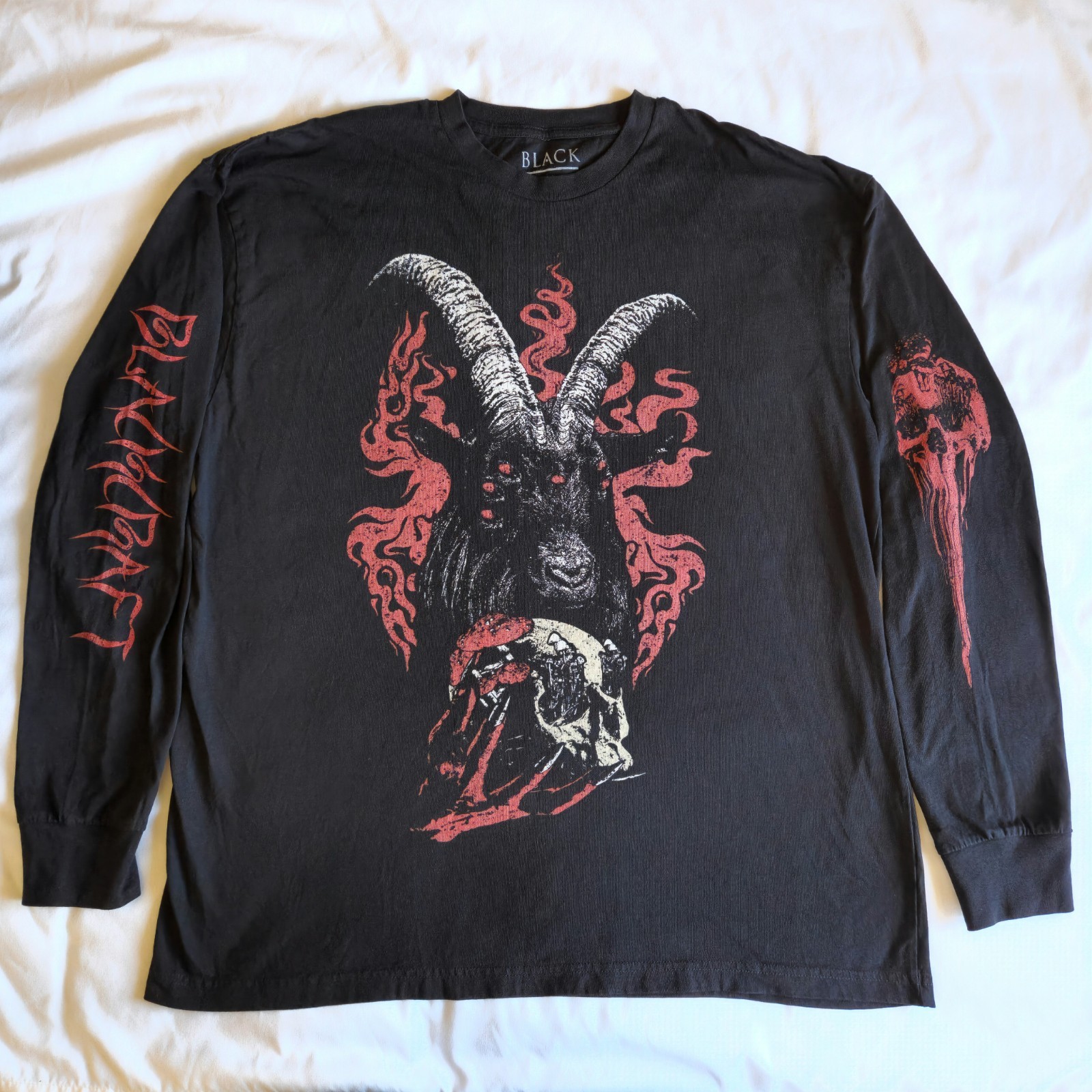 Blackcraft Cult Hexed Hooves Goat Devil Grunge 2XL Long Sleeve Graphic T-Shirt