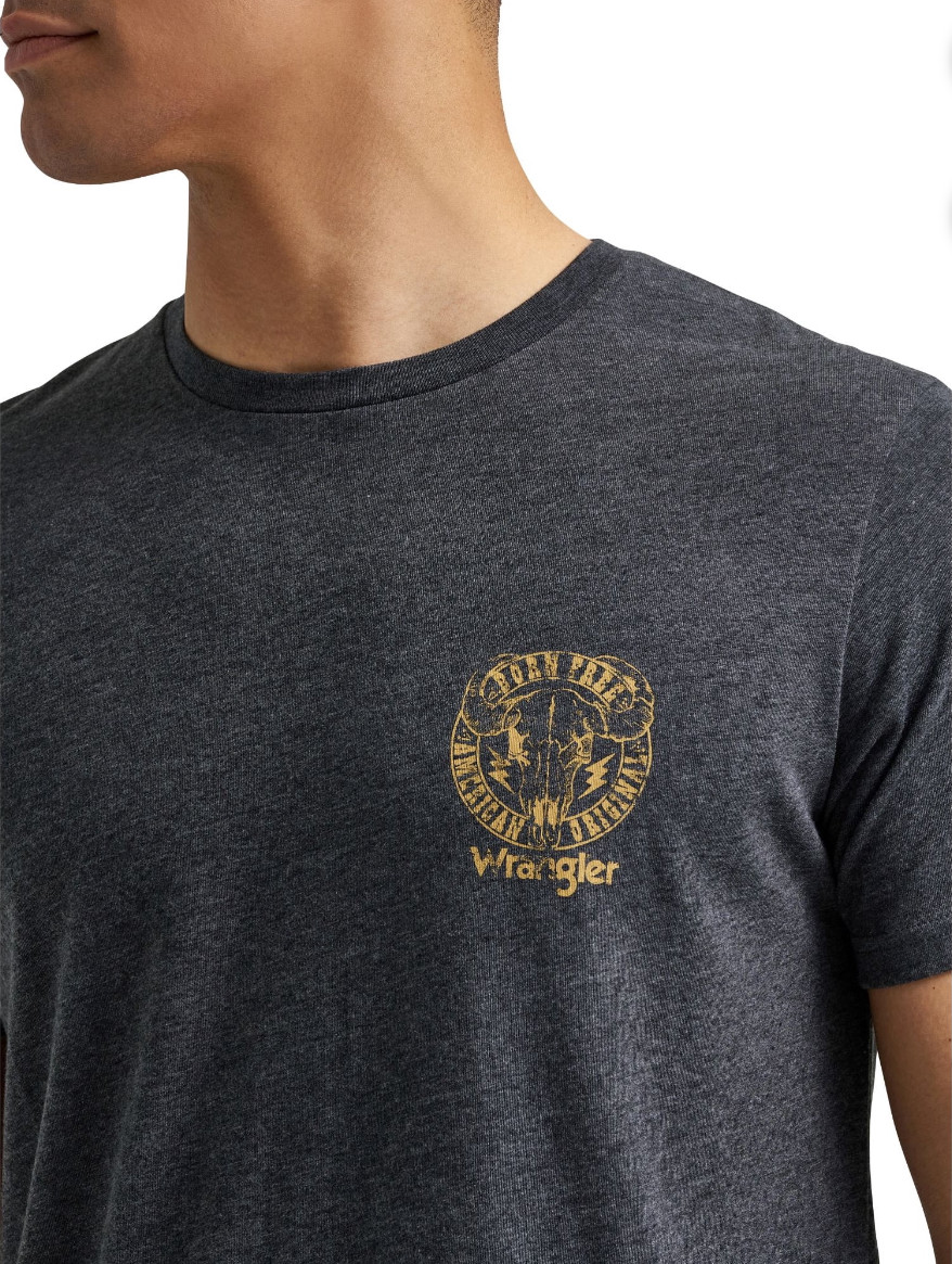Mens Wrangler Born Free Graphic T-Shirt Short Sleeve M L XL 2XL 3XL Cotton Blend