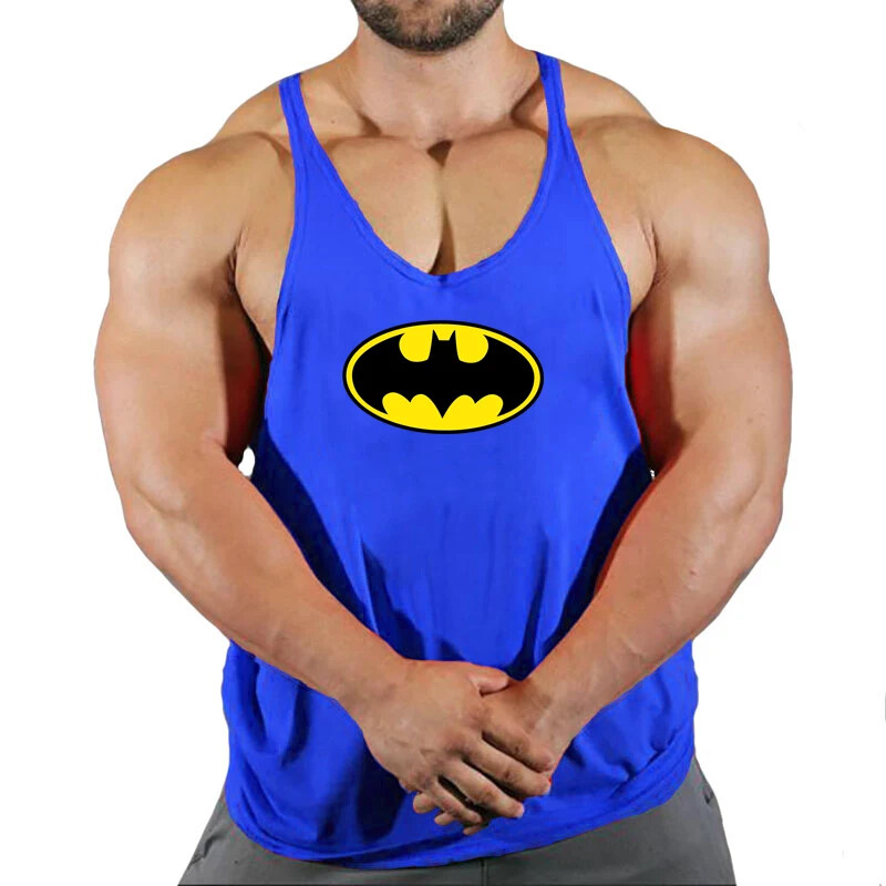 Men’s Batman Cotton Sleeveless Tees Gym Muscle Bodybuilding Workout Tank Tops