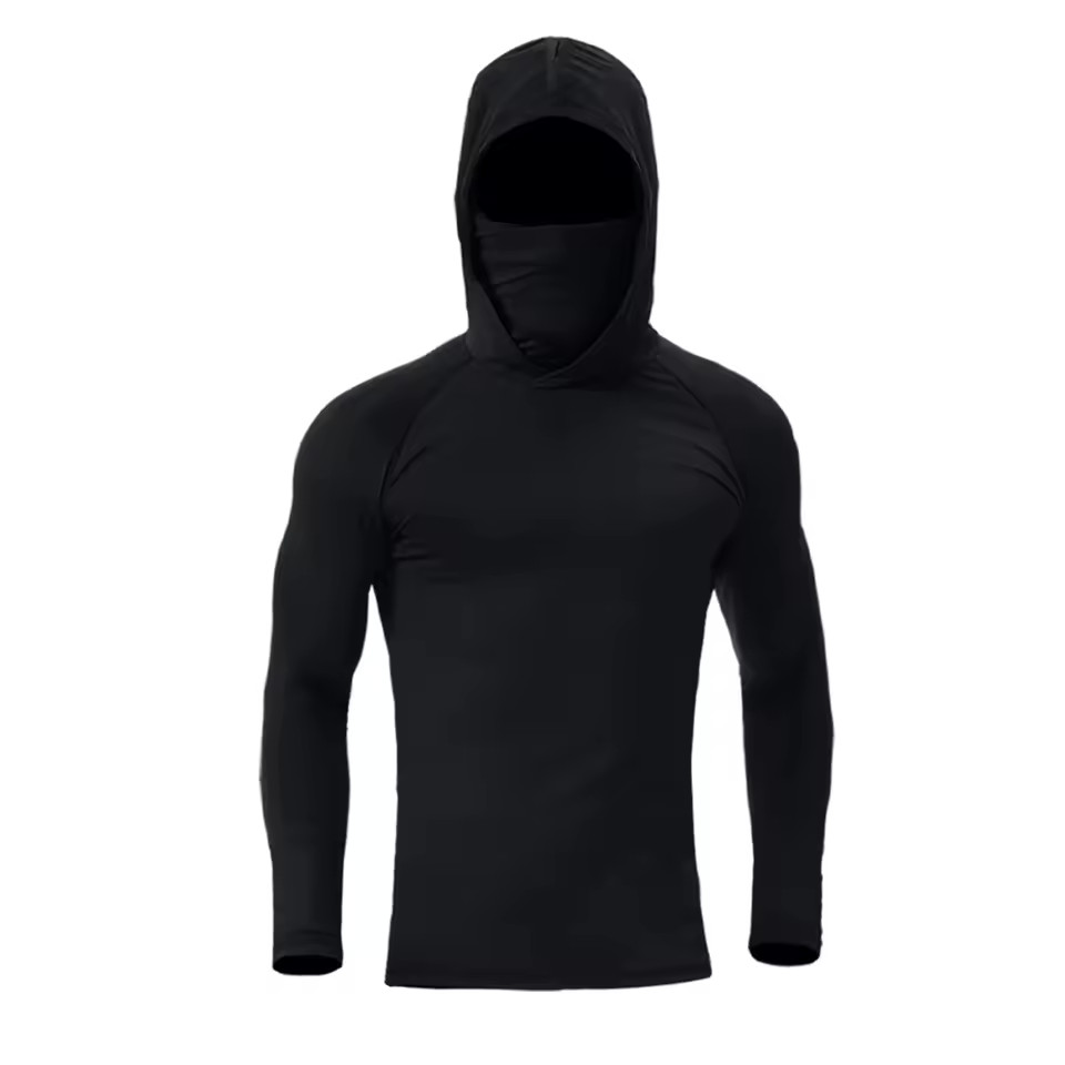 Performance Hoodie Long Sleeve T-Shirts, UPF 50+ Sun Protection Hooded Unisex