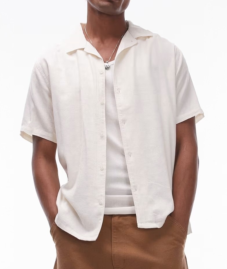RVCA Vacancy Short Sleeve Button Front Ceramic XL XLarge NWT $70