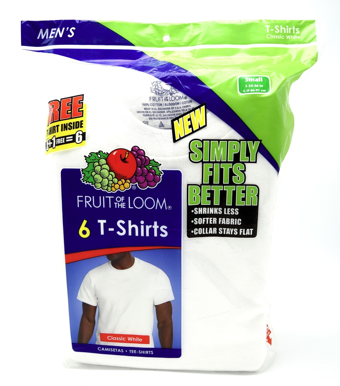 12 White Small S 34-36 Inch Crew Neck T-Shirts Fruit Of The Loom C / P 86-91 CM