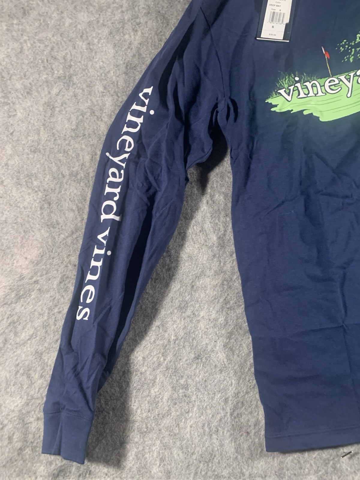 NWT Vineyard Vines Golf Putt Long-Sleeve Pocket Tee T-Shirt Blue Men’s Small NEW