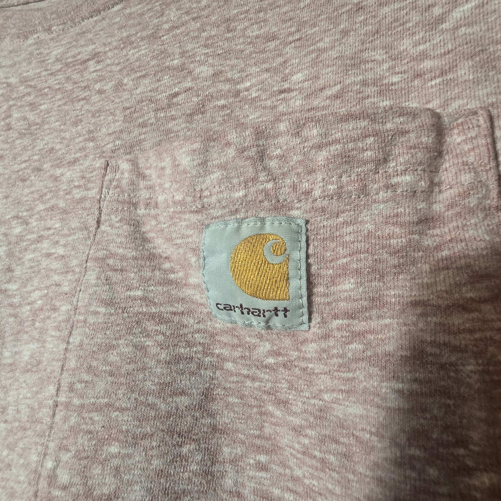 Carhartt Mens Original Fit Pocket T-Shirt Coral Heather Pink Size Large Tall