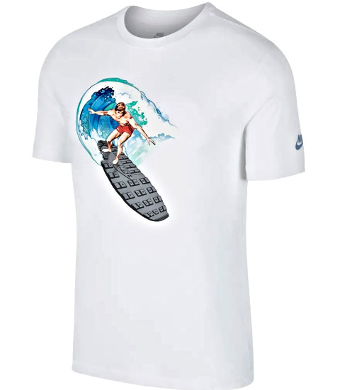 AUTHENTIC NIKE SURFING WHITE T SHIRT 929407-100