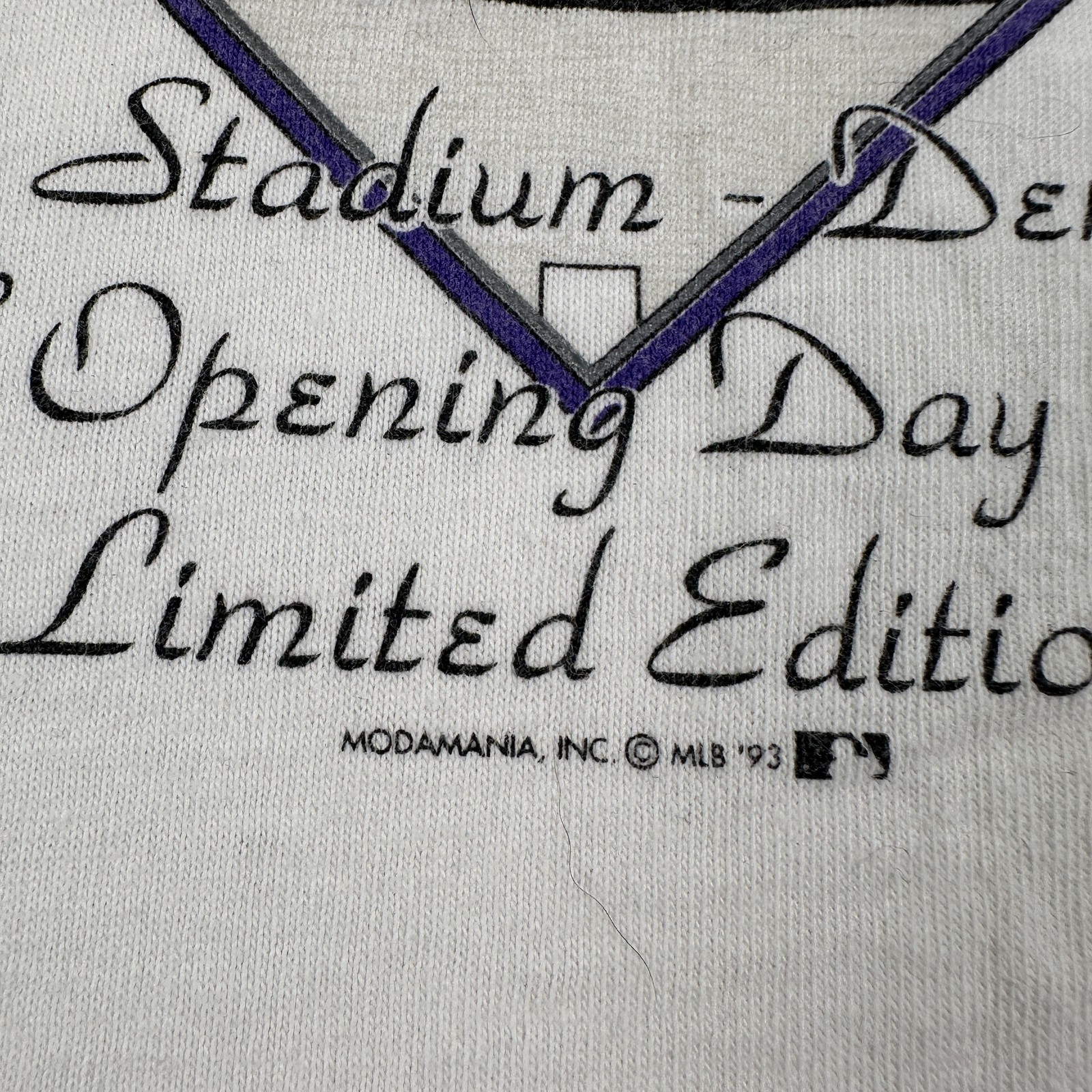 1993 Colorado Rockies Opening Day T-Shirt April 9 vs Montreal Expos MLB Vintage