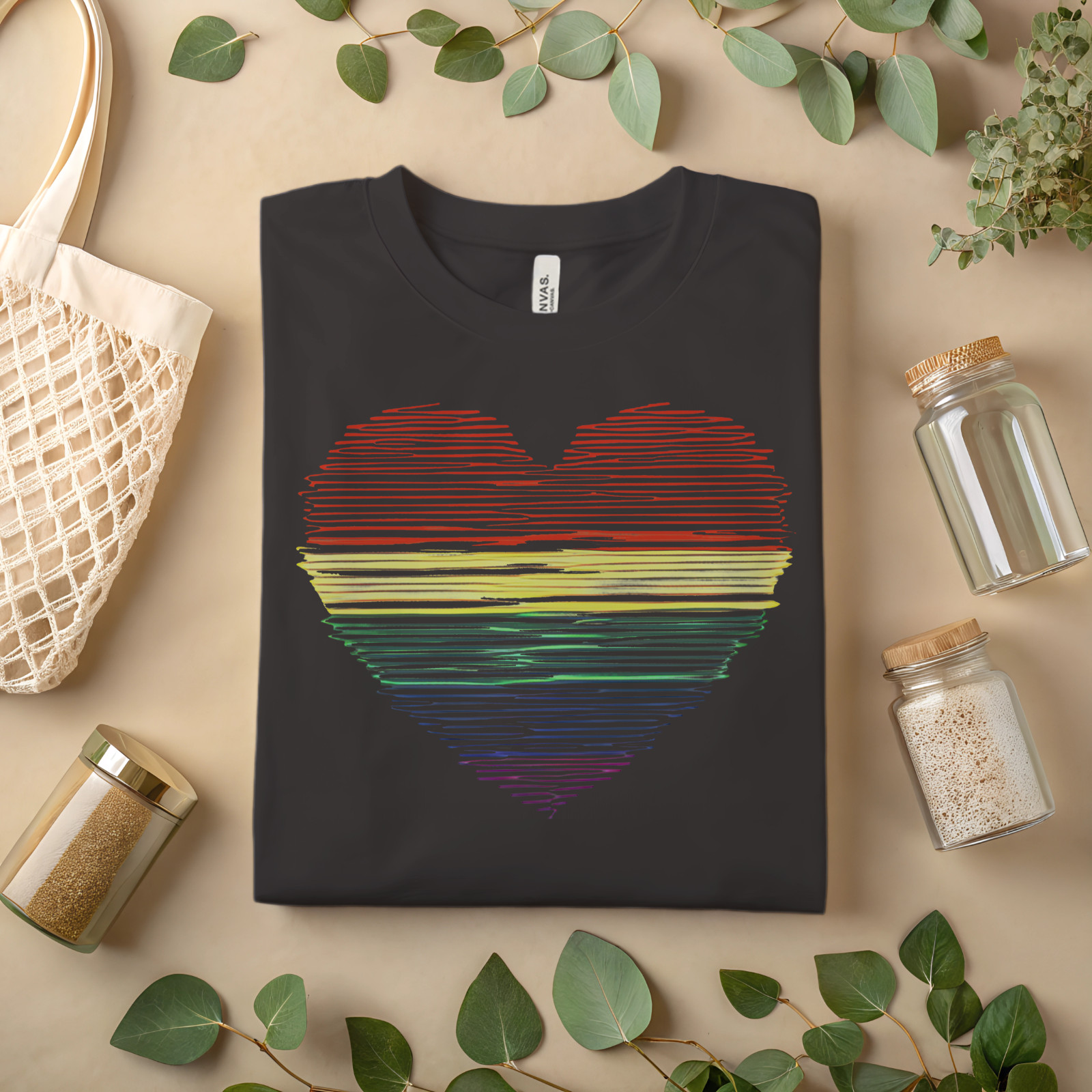 Rainbow Heart T-Shirt – LGBTQ Pride Equality Graphic Tee A493