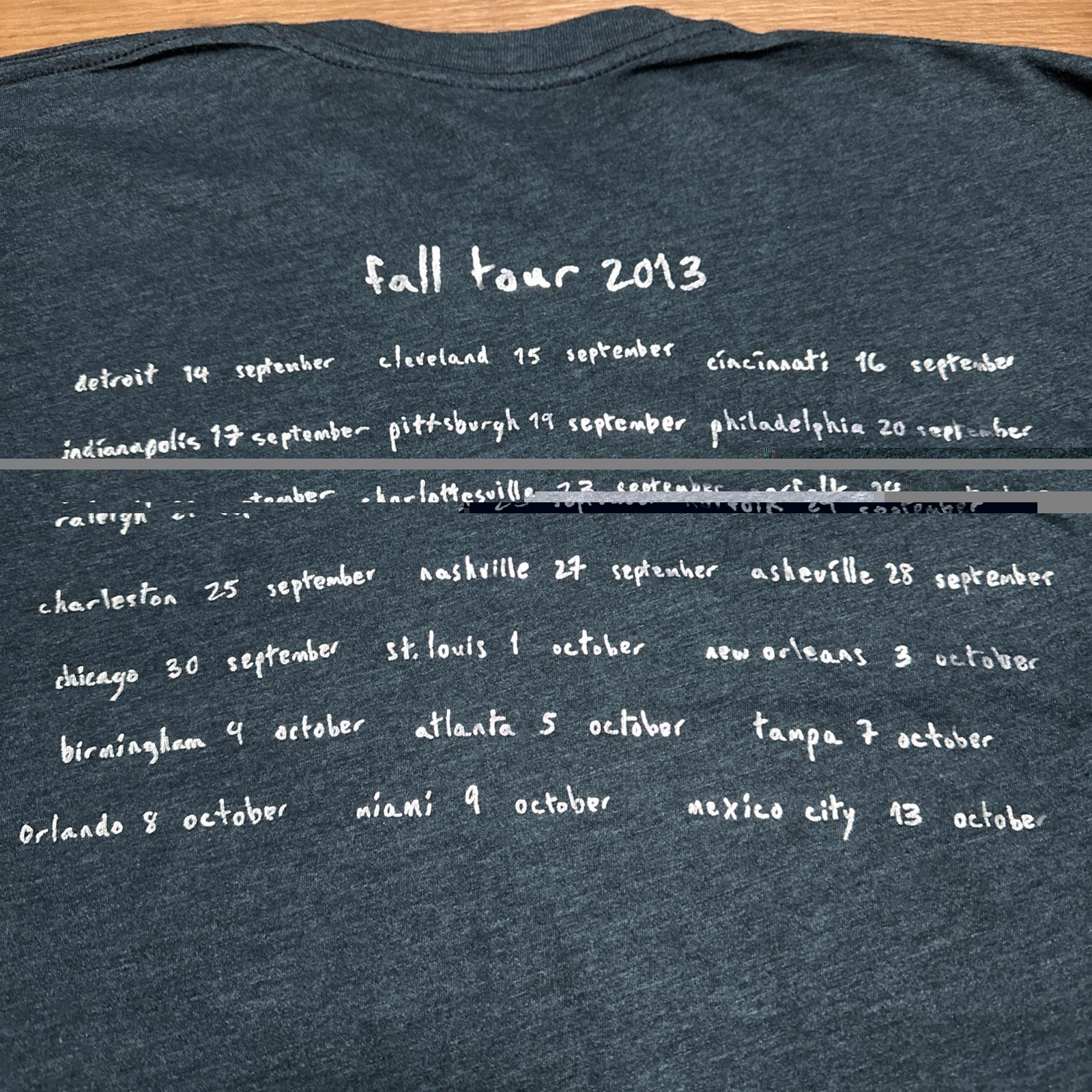 The 50 50 Shirt Sigur Ros Fall 2013 Gray Concert T-Shirt Mens Size Medium