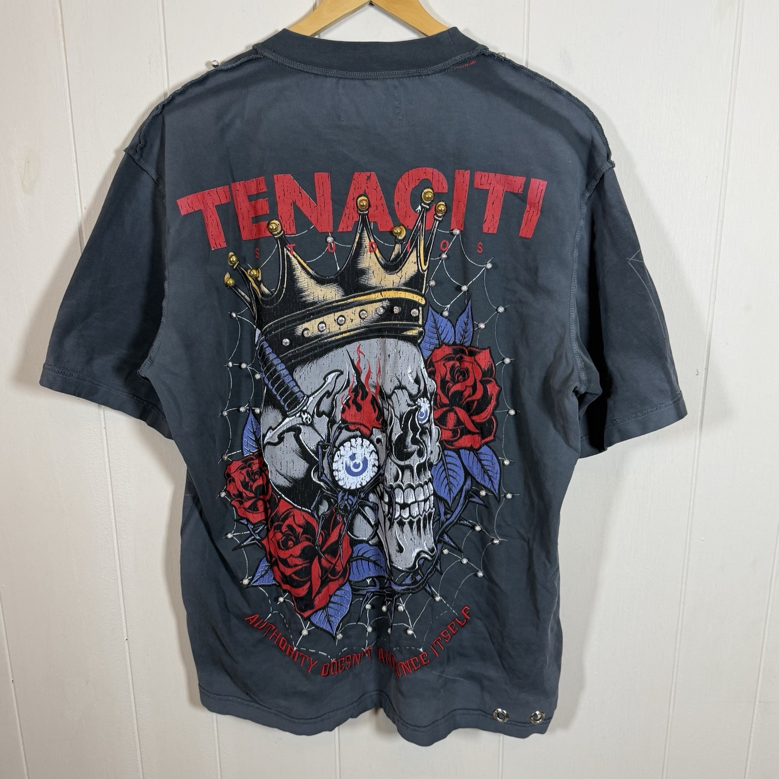 Tenaciti Studios Men’s XL Streetwear Tee Size L Stones/Spider/Skull Hit Free SHP