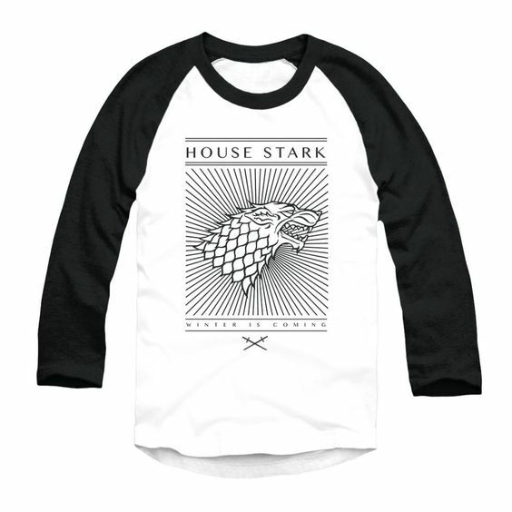 House Stark Black and White Raglan from Game of Thrones