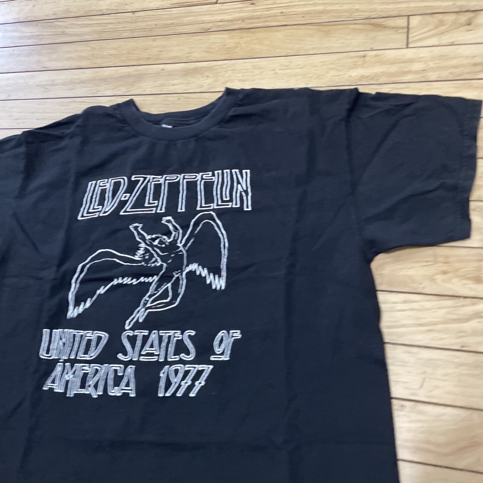 Led Zeppelin Shirt Vtg Y2k ALLSTYLE Men L Black Classic Rock Music Band Tee 42″