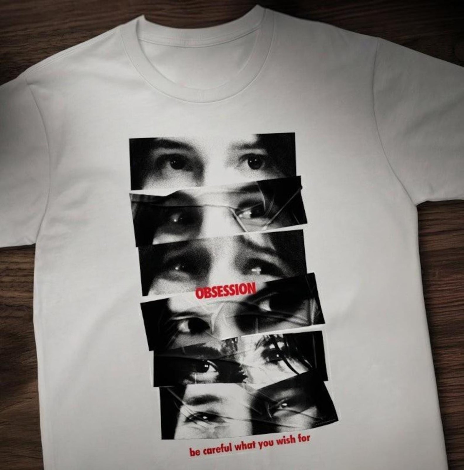 Dark Eye Collage Graphic Tee, Psychological Thriller Aesthetic Shirt