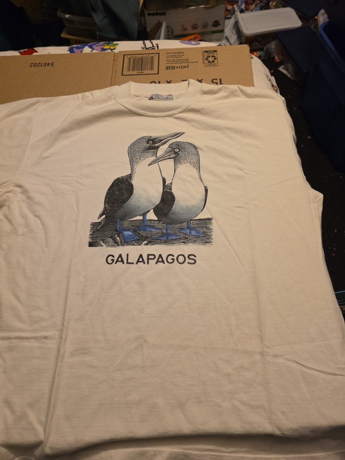 Charles Darwin Galapagos Blue Footed Boobies Bird Nature Shirt XXL See Pics