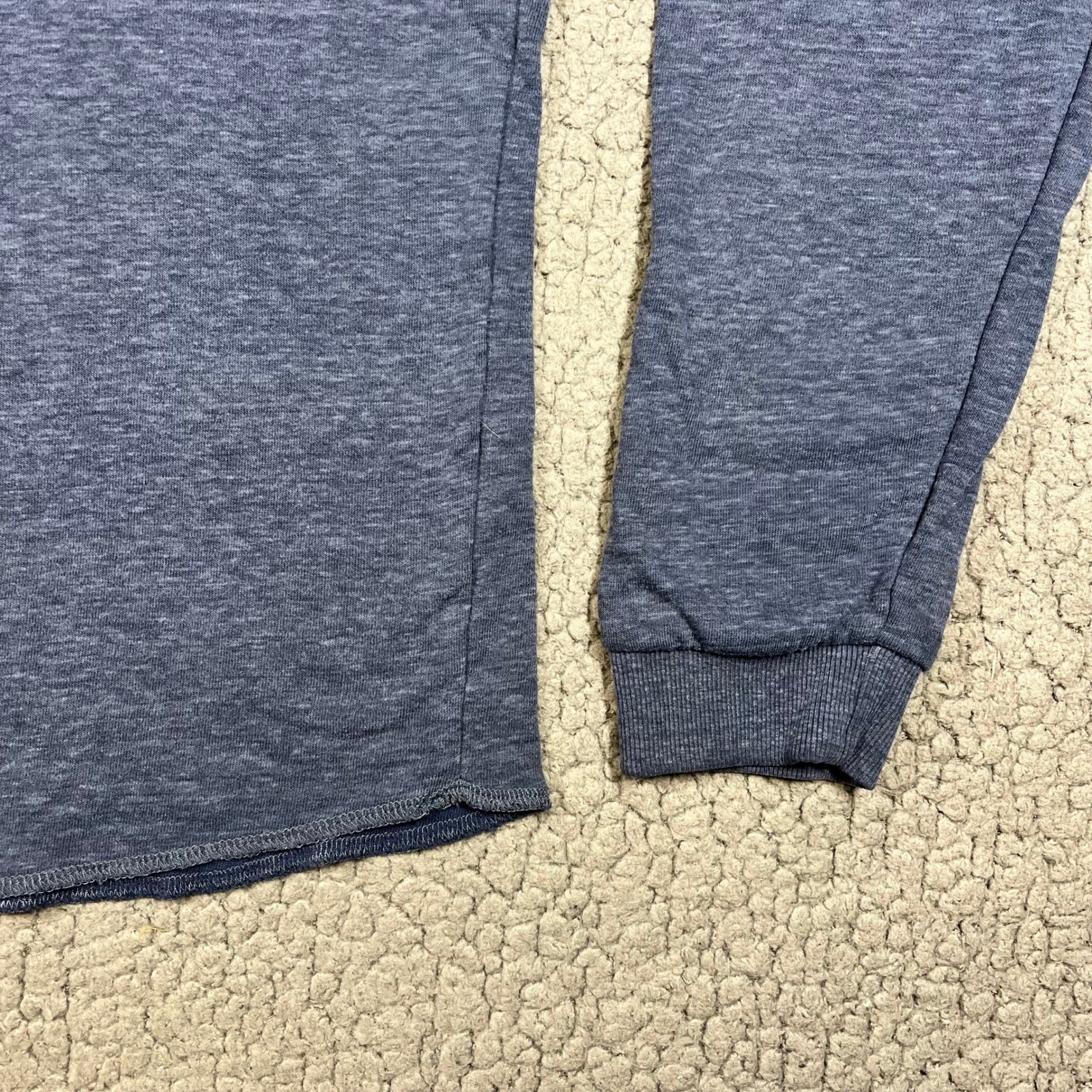 Marine Layer Mens Long Sleeve Henley Shirt Blue Heathered Tri-Blend Medium