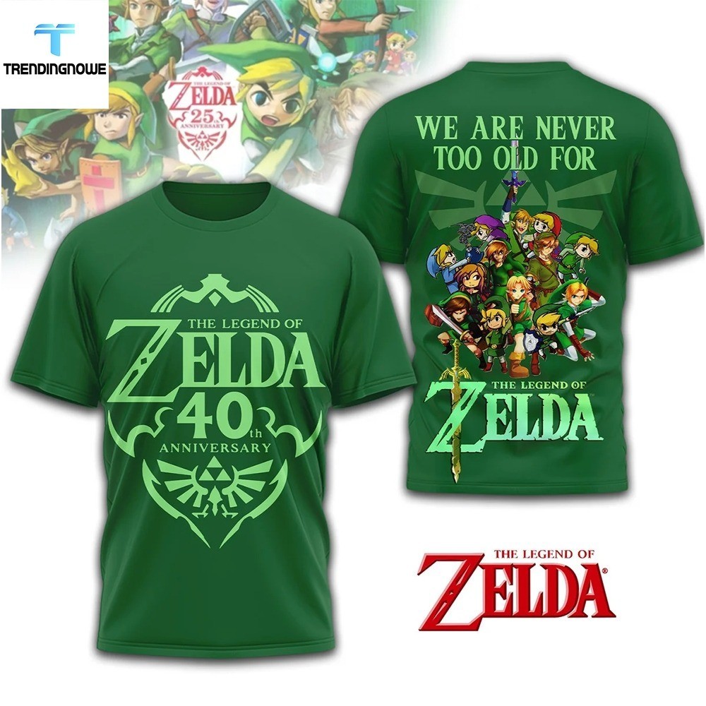 GOOD PRICE- The Legend Of Zelda 40Th Anniversary Link Evolution 3D T-Shirt