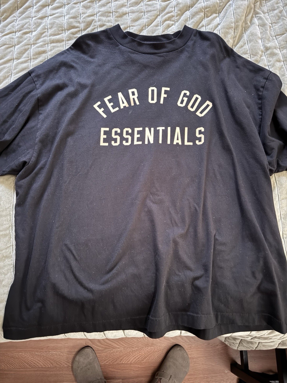 ESSENTIALS Fear of God Black Logo Crew Neck Short Sleeve T-Shirt Men L/XL