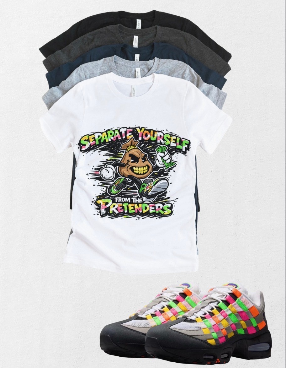 Custom Printed Tshirt Matching Max OG 95 Woven Multi-Colored Tee Sneaker