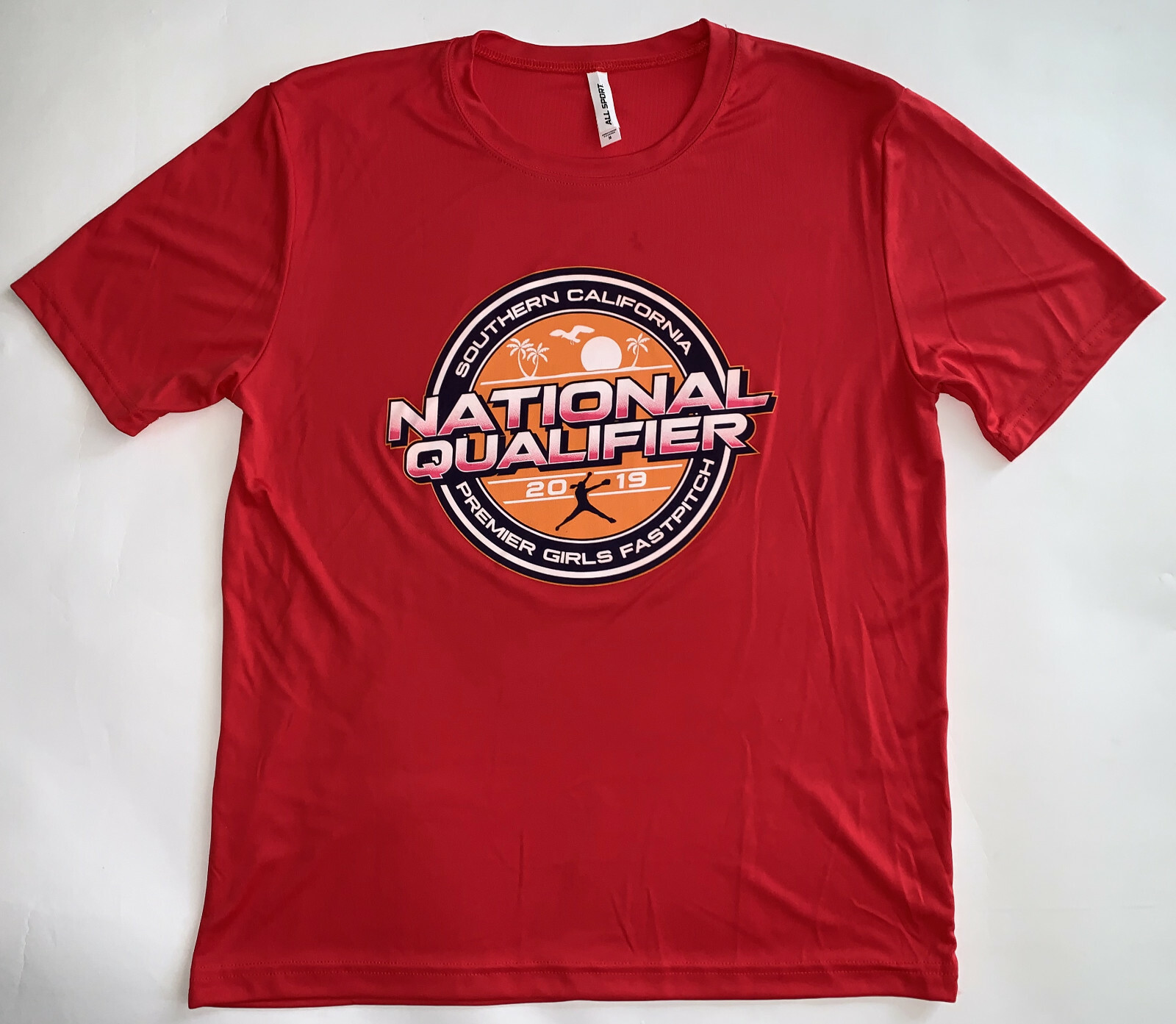 Men’s Red Medium Exercise Fitness Casual T-Shirt Fastpitch Softball 2019 New