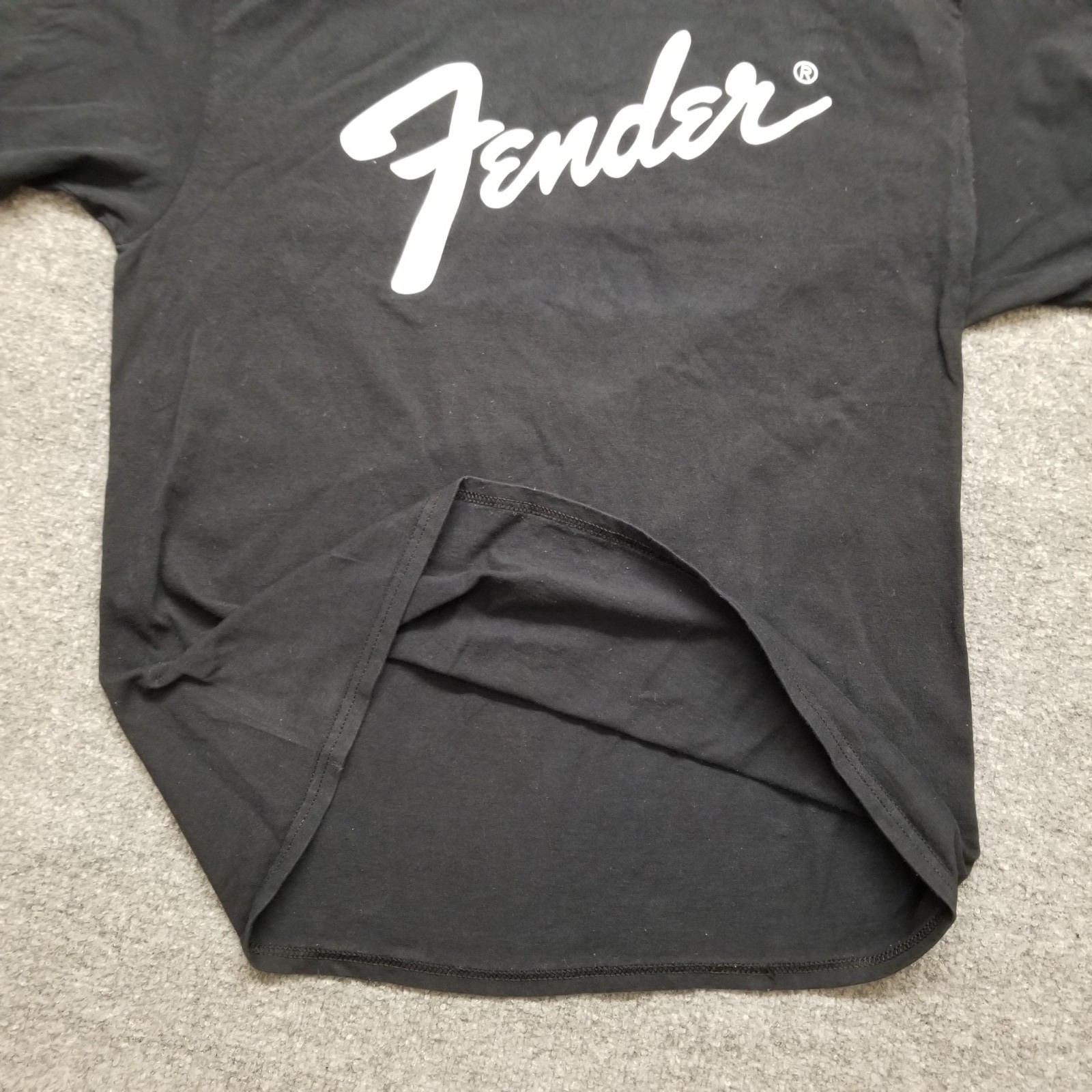 Port & Company Fender Guitars Adult T-Shirt Black Large Logo Short Sleeve Cotton