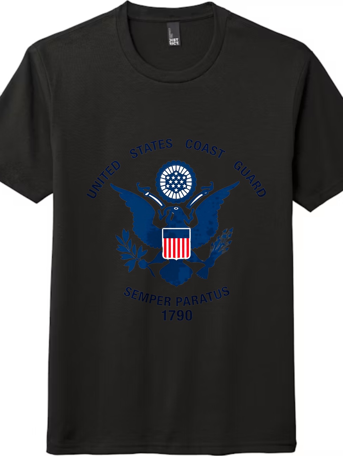 Vintage US Coast Guard SEMPER PARATUS 1790 Patriotic Cotton T-Shirt Military Tee