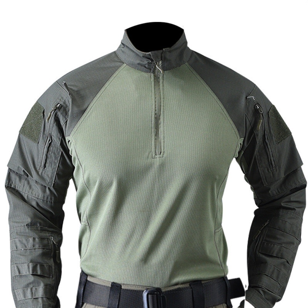 Men Tactical Combat T-Shirt Camouflage Military Shirt Long Sleeves Army Outdoor