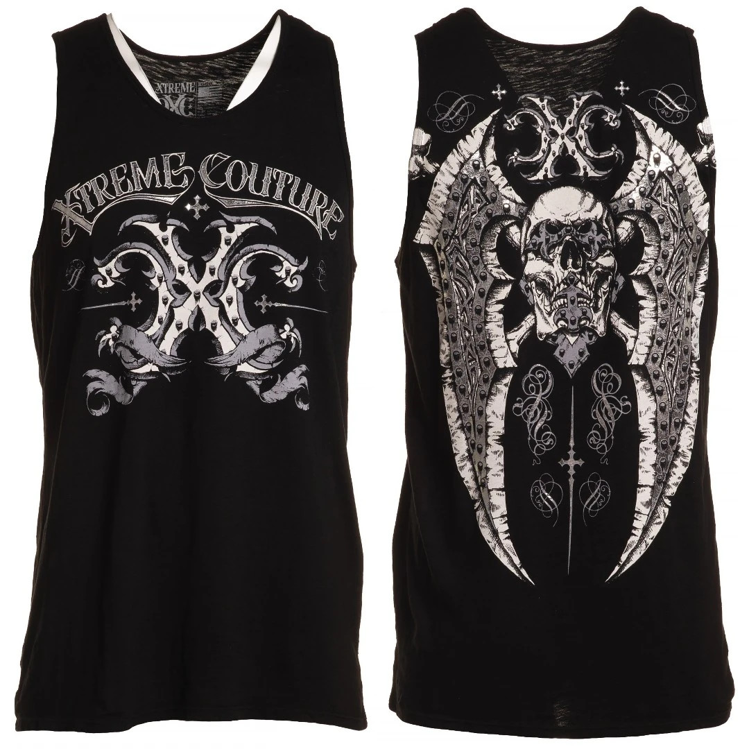 Xtreme Couture Affliction Men’s Tank T-Shirt TYPHOON Black Wings Biker S-5XL