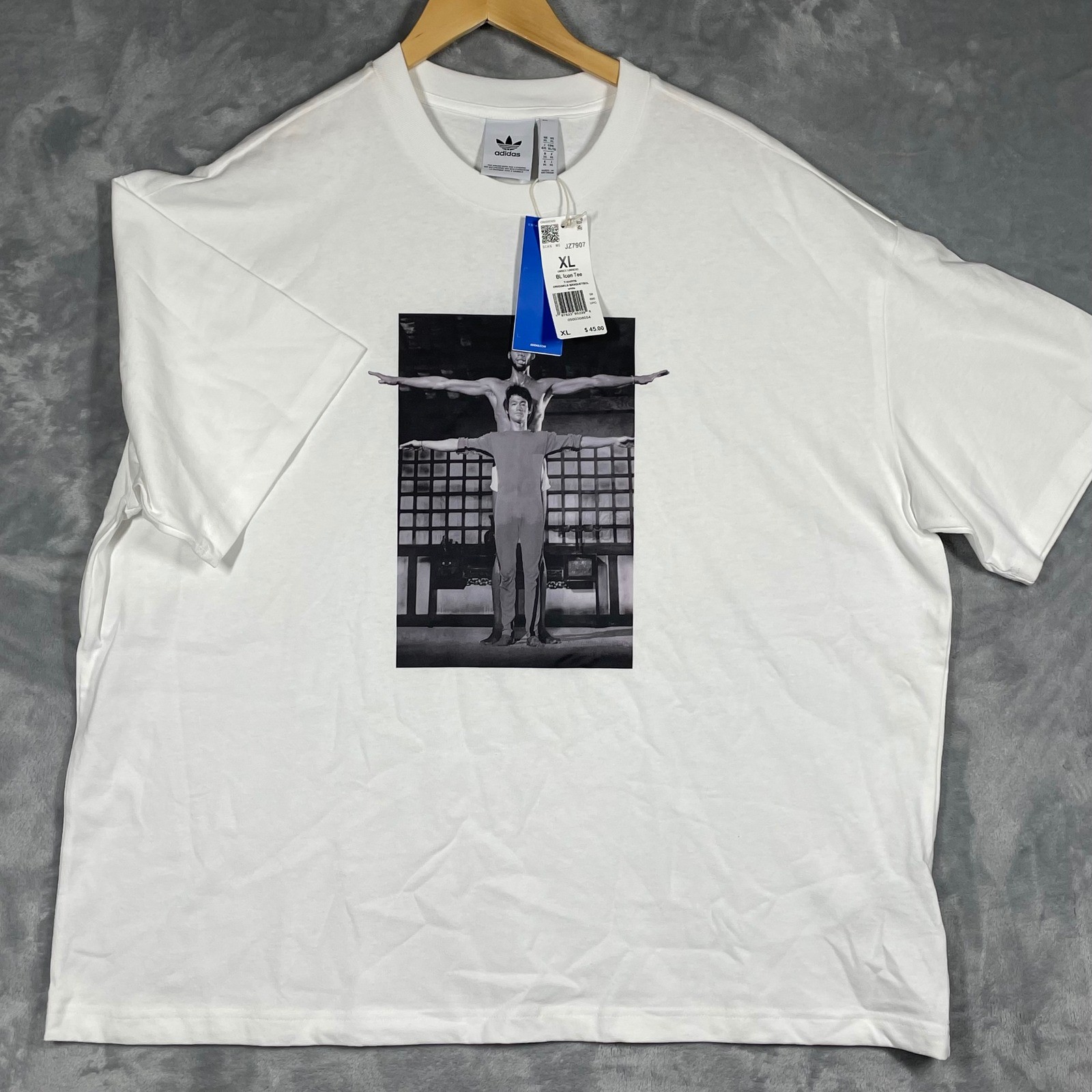 Adidas Originals Bruce Lee Kareem Abdul-Jabbar BL Icon Tee White Mens XL NEW