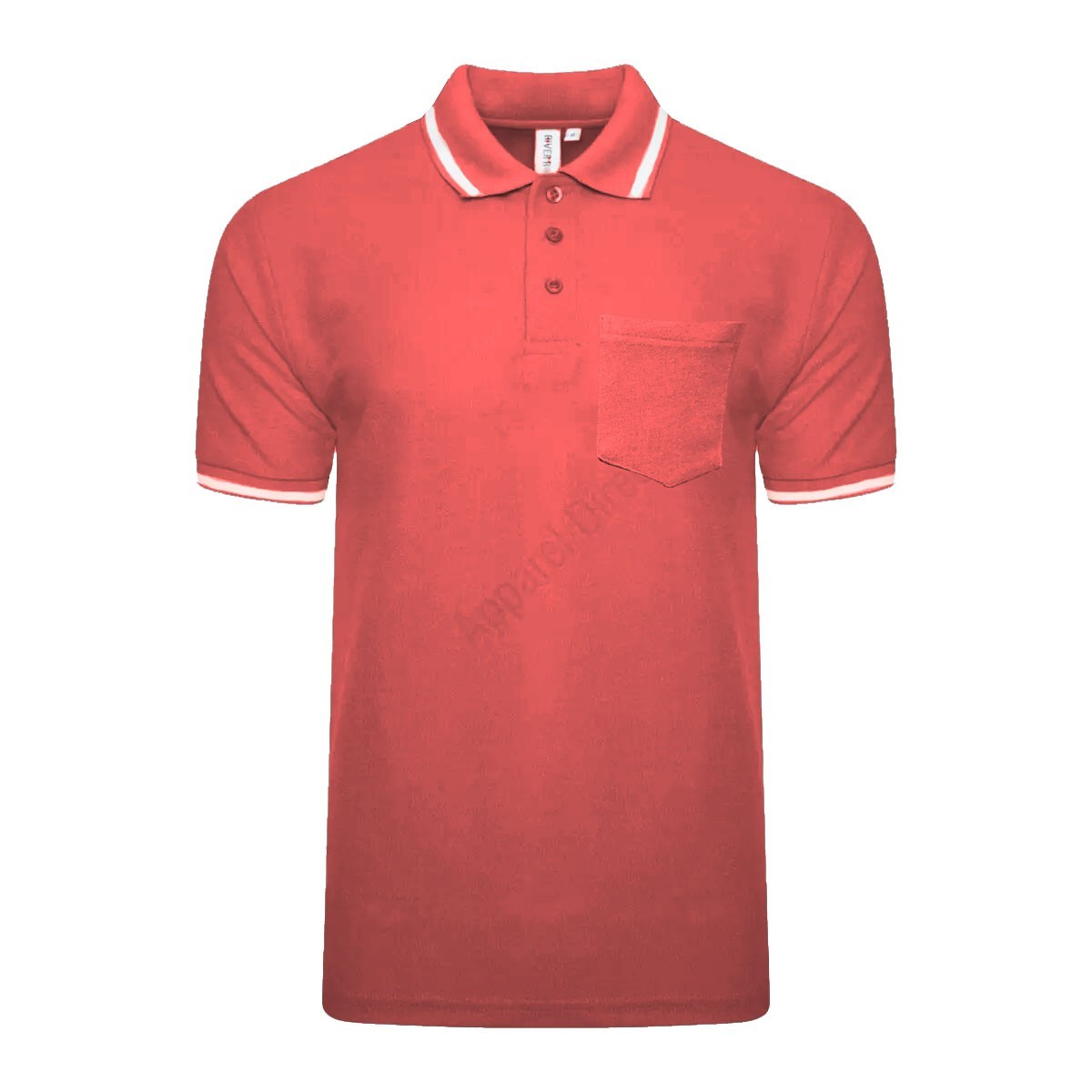 Men’s Polo Short Sleeve Pique Plain Single Tipping Chest Pocket Casual Tee Top