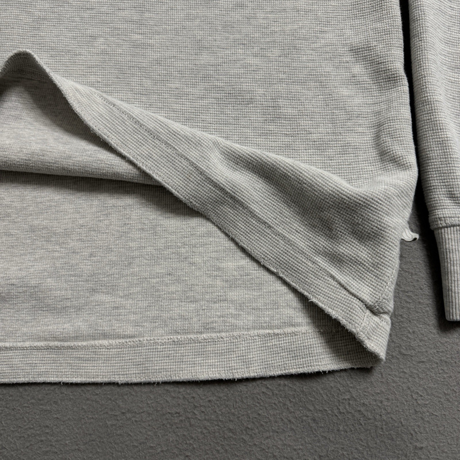Standard Cloth Shirt Mens Large Gray Thermal Waffle Raglan Crew Neck Casual