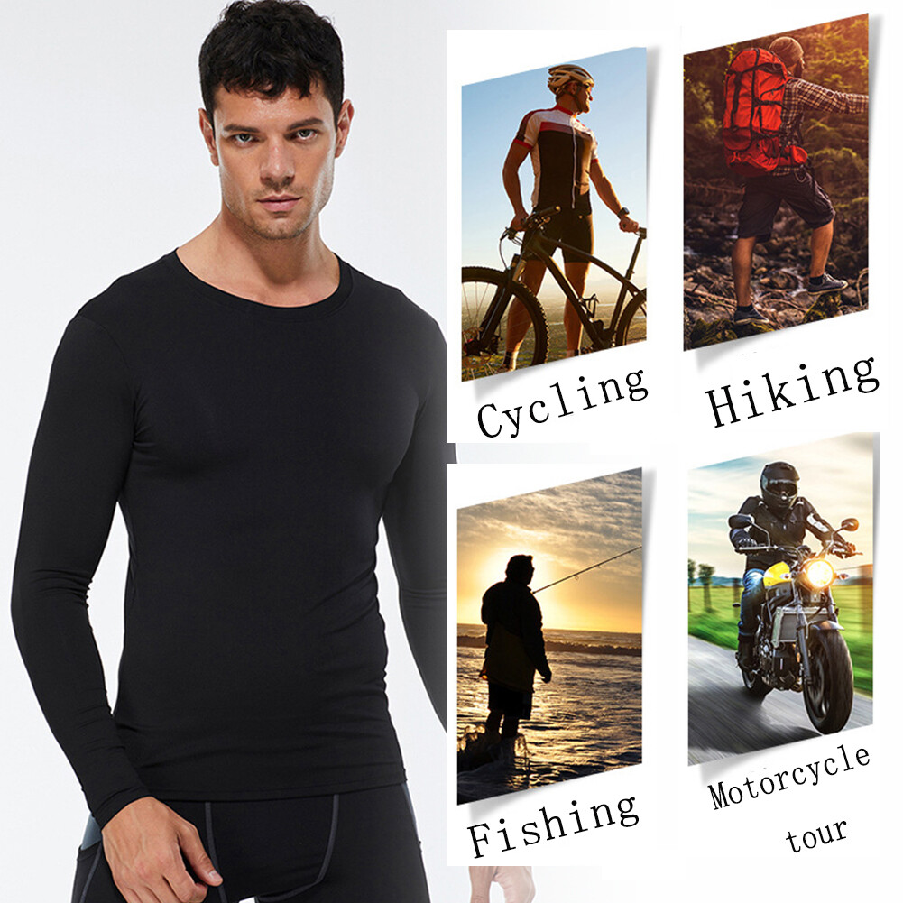 Athletic Long Sleeve Compression Shirts Men’s Dry Fit Sports Gym Shirts Workout