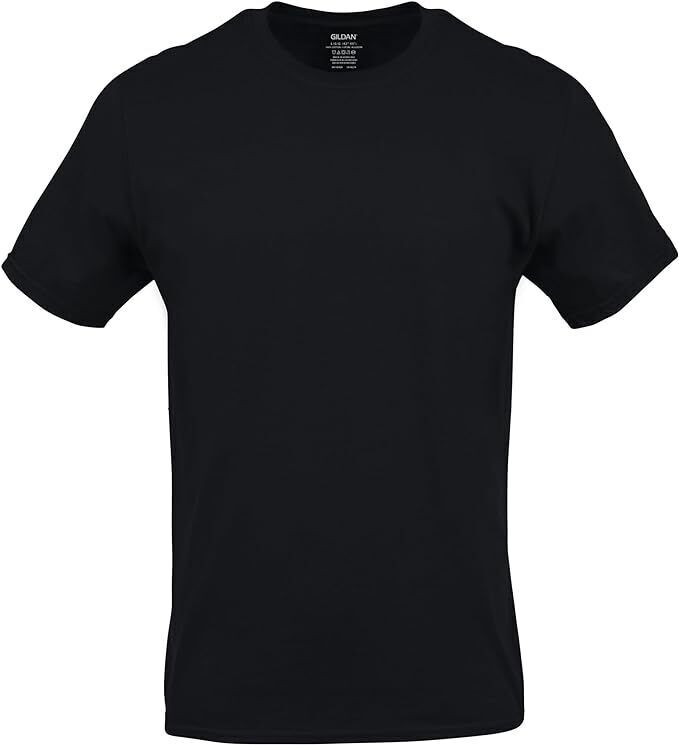 Gildan (6-pack) Black Solid Ultra Cotton Short Sleeve Blank Tee T-Shirt S-XL