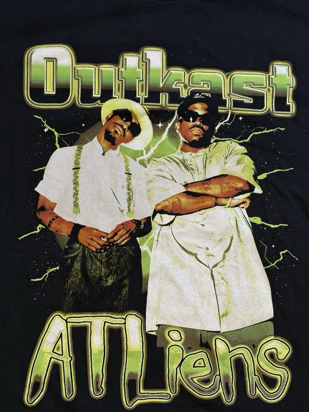 OUTKAST Atliens Men’s Sz XL shirt Black Andre 3000 Big Boi Hip Hop
