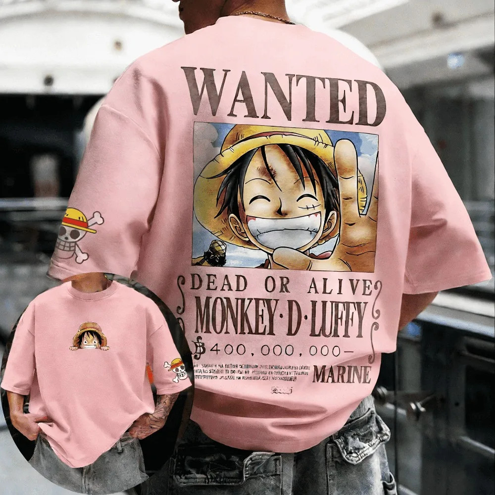 new ONE PIECE Monkey D. Luffy Oversized Cotton T-Shirt – 2026 Anime Summer