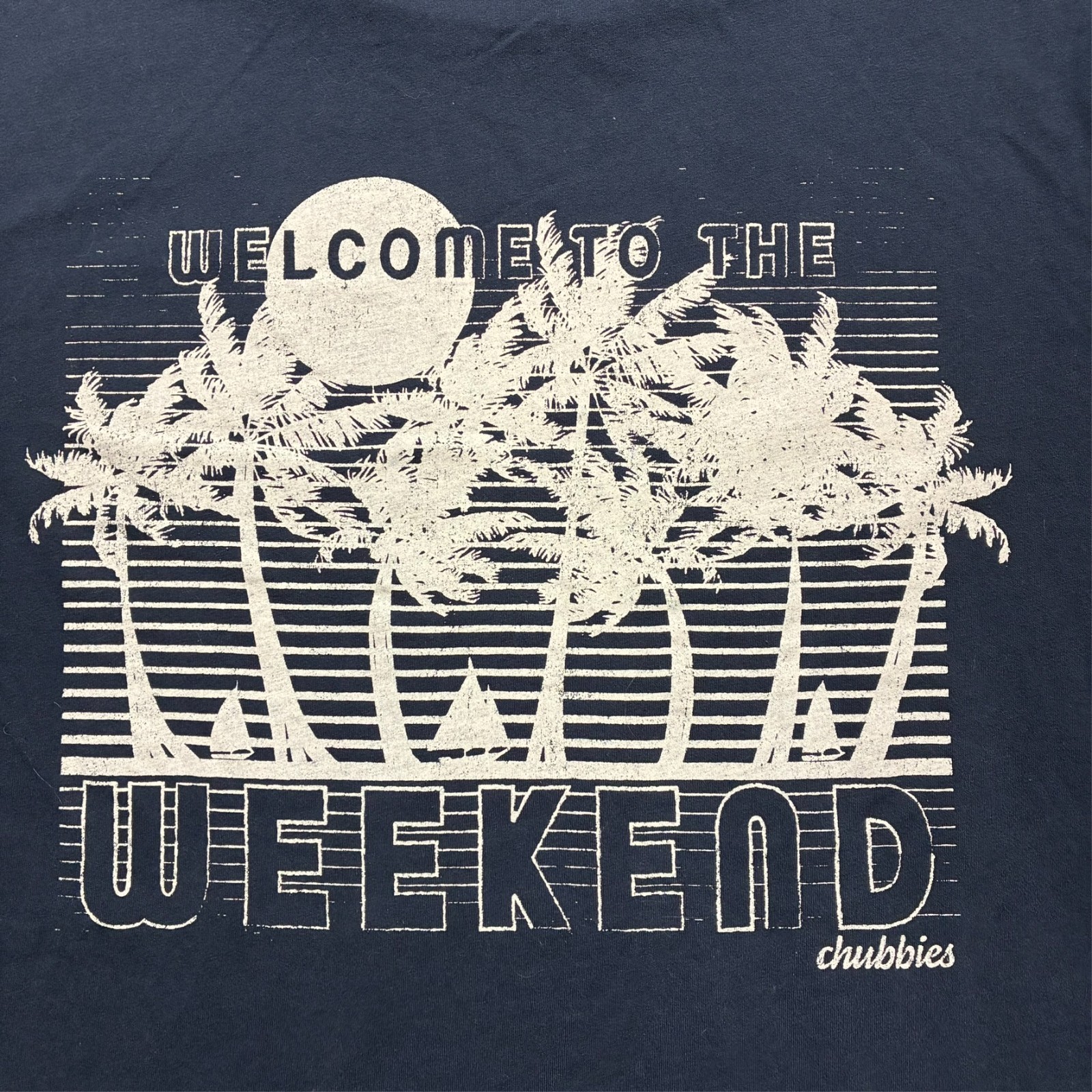 Chubbies “Welcome To The Weekend” Shirt Mens Size Medium Navy Short Sleeve