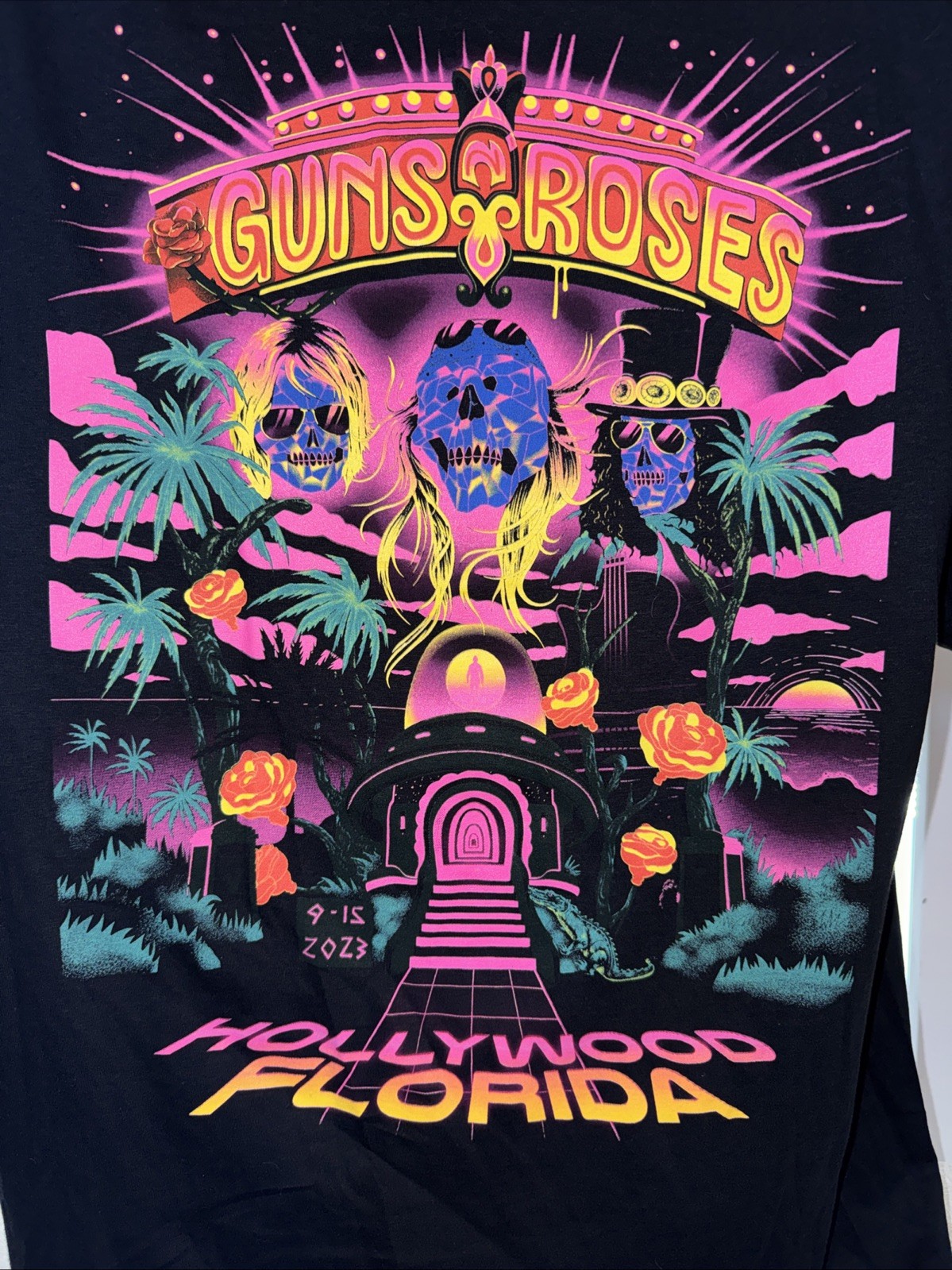 Official Guns N Roses Hollywood Fl 9/15/23 Event Shirt Size XL Extra Large New