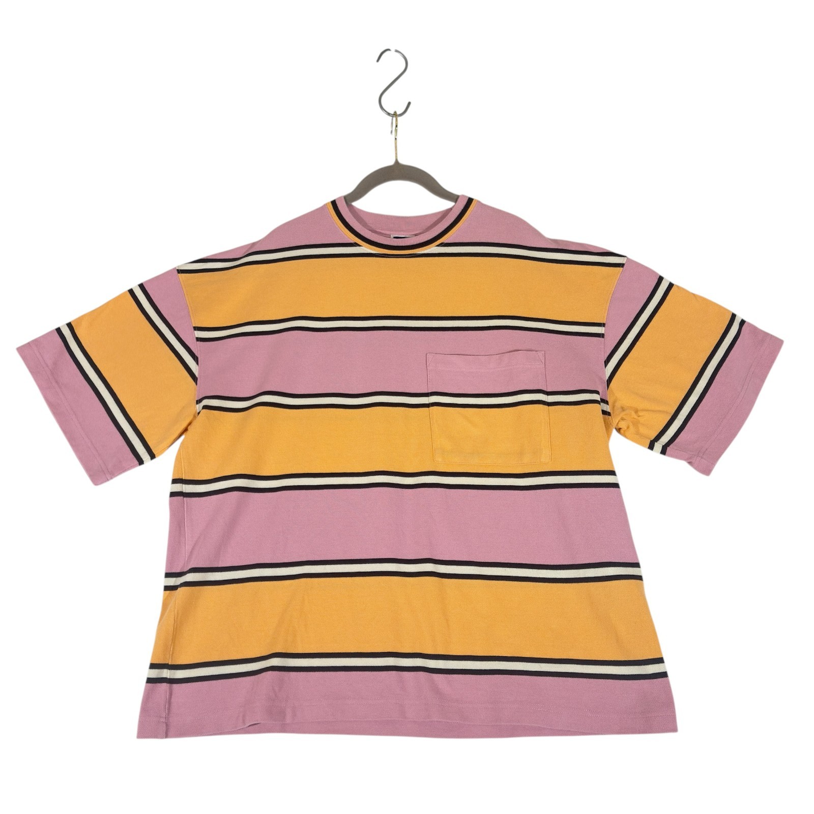 LEVI’S VINTAGE CLOTHING LVC 80’S WIDE T- SHIRT STRIPED SMALL ORANGE PINK