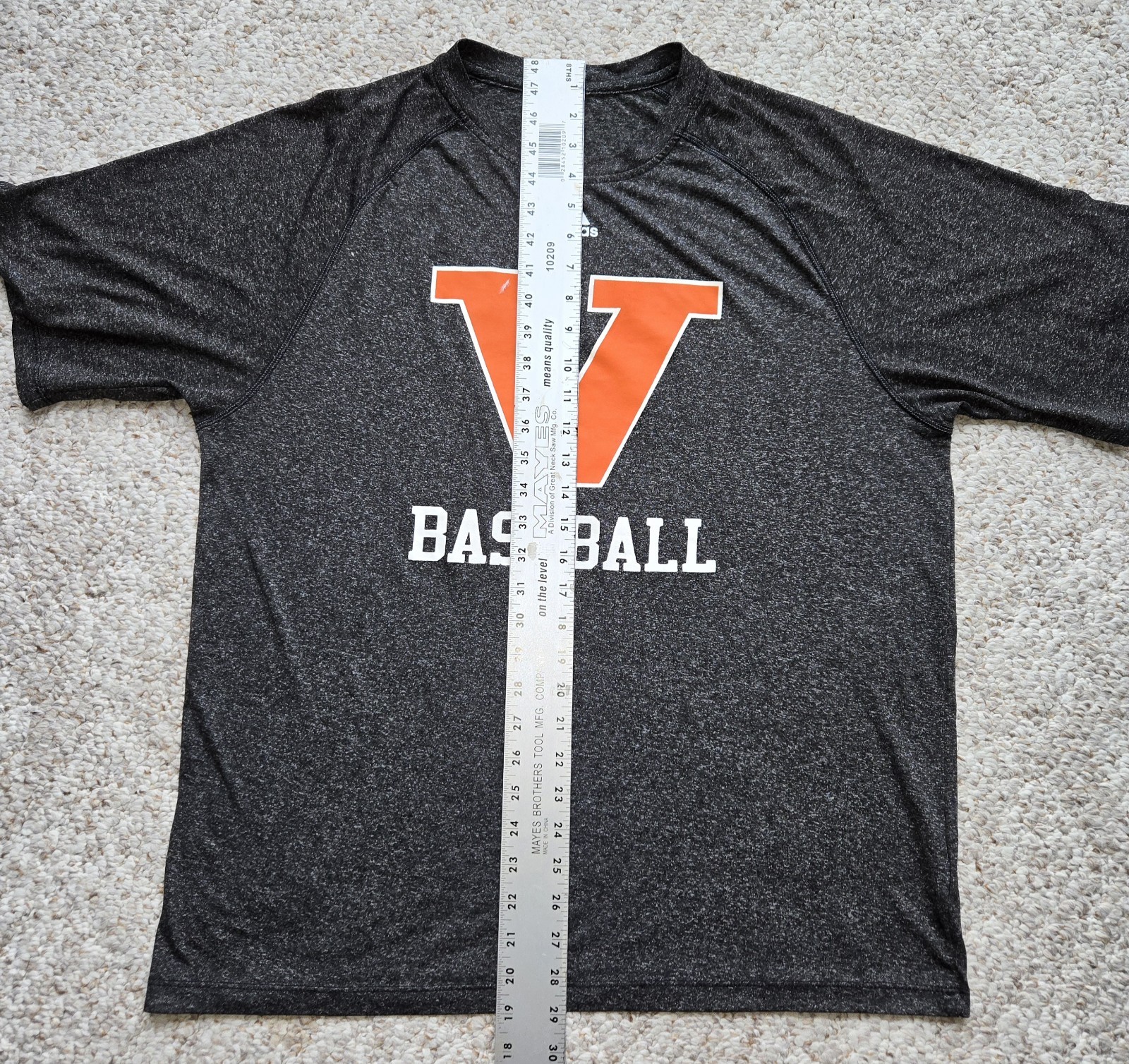 ADIDAS Climalite, Virginia Baseball, Dark Gray T-Shirt, Polyester, Men’s Large
