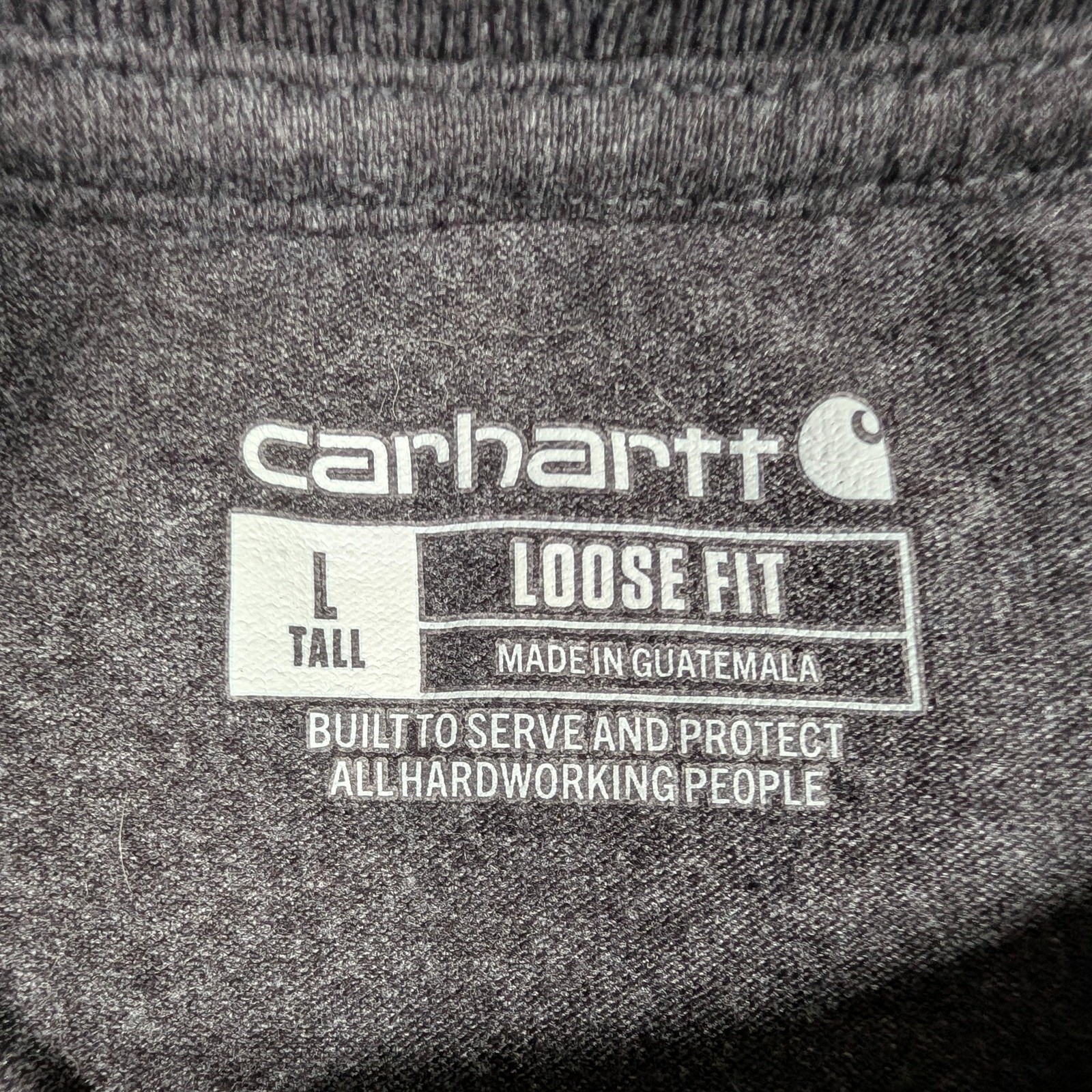 Carhartt Shirt Mens LT Gray Loose Fit Long Sleeve Logo Spell Out TK0231-M