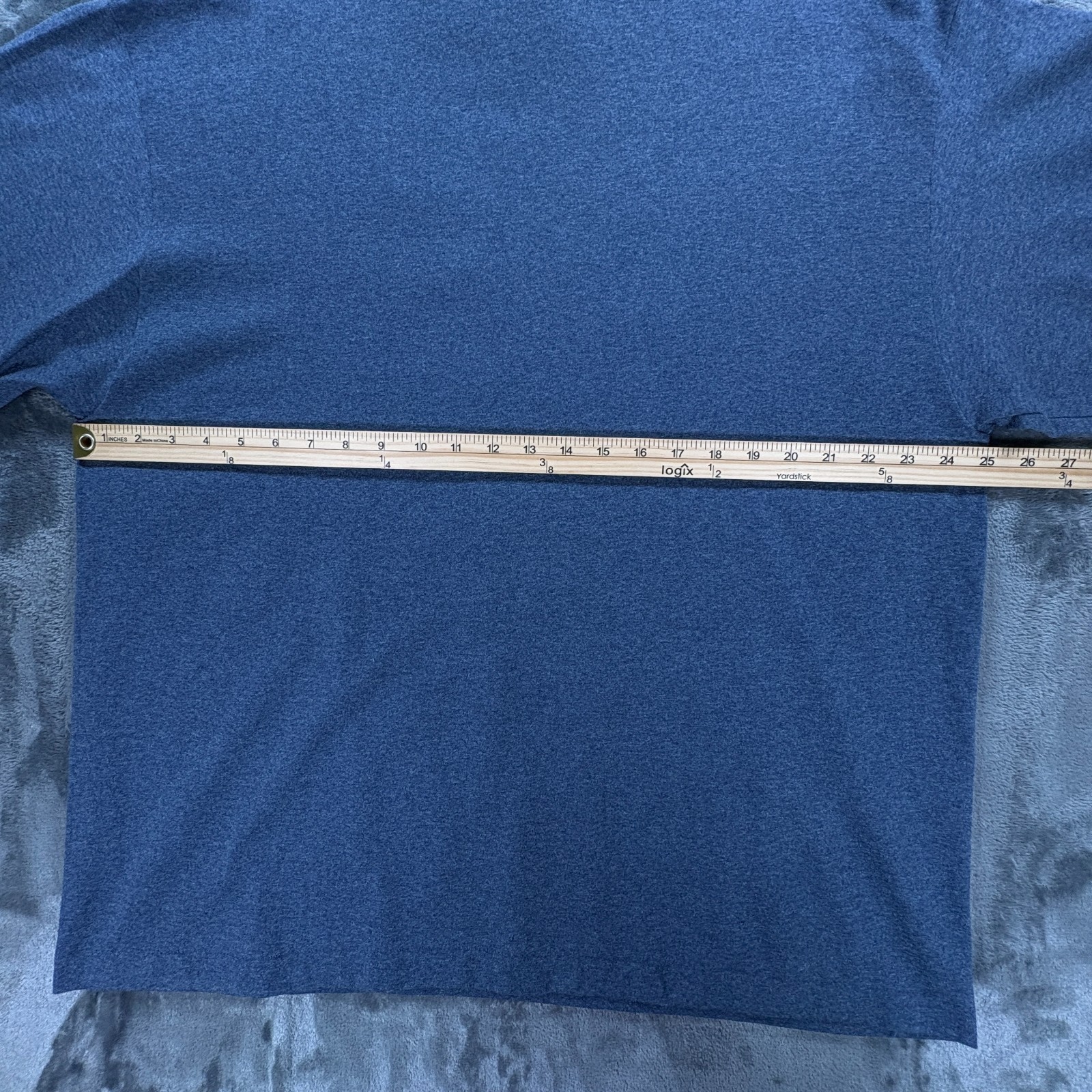 Basic Editions Long Sleeve Blank T Shirt Men XL Blue VTG 90’s USA Deadstock NWT