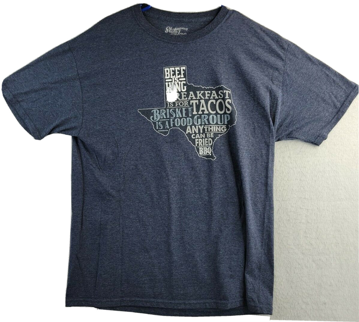 Texas Beef Food Graphic Brisket Gray T-shirt Mens large