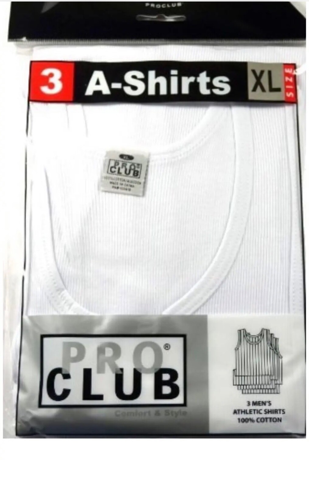 Lot 3 _6 PRO CLUB A SHIRTS TANK TOP WHITE & BLACK PRO CLUB MEN UNDERSHIRT S-5XL