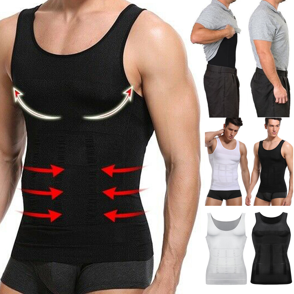 Men Body Shaper Slimming Tummy Vest Thermal Compression Shirt Tank Top Shapewear