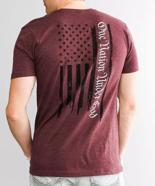HOWITZER Men’s ONE NATION 25% Off Retail Wine Short Sleeve Crew Tee X-Large NWT