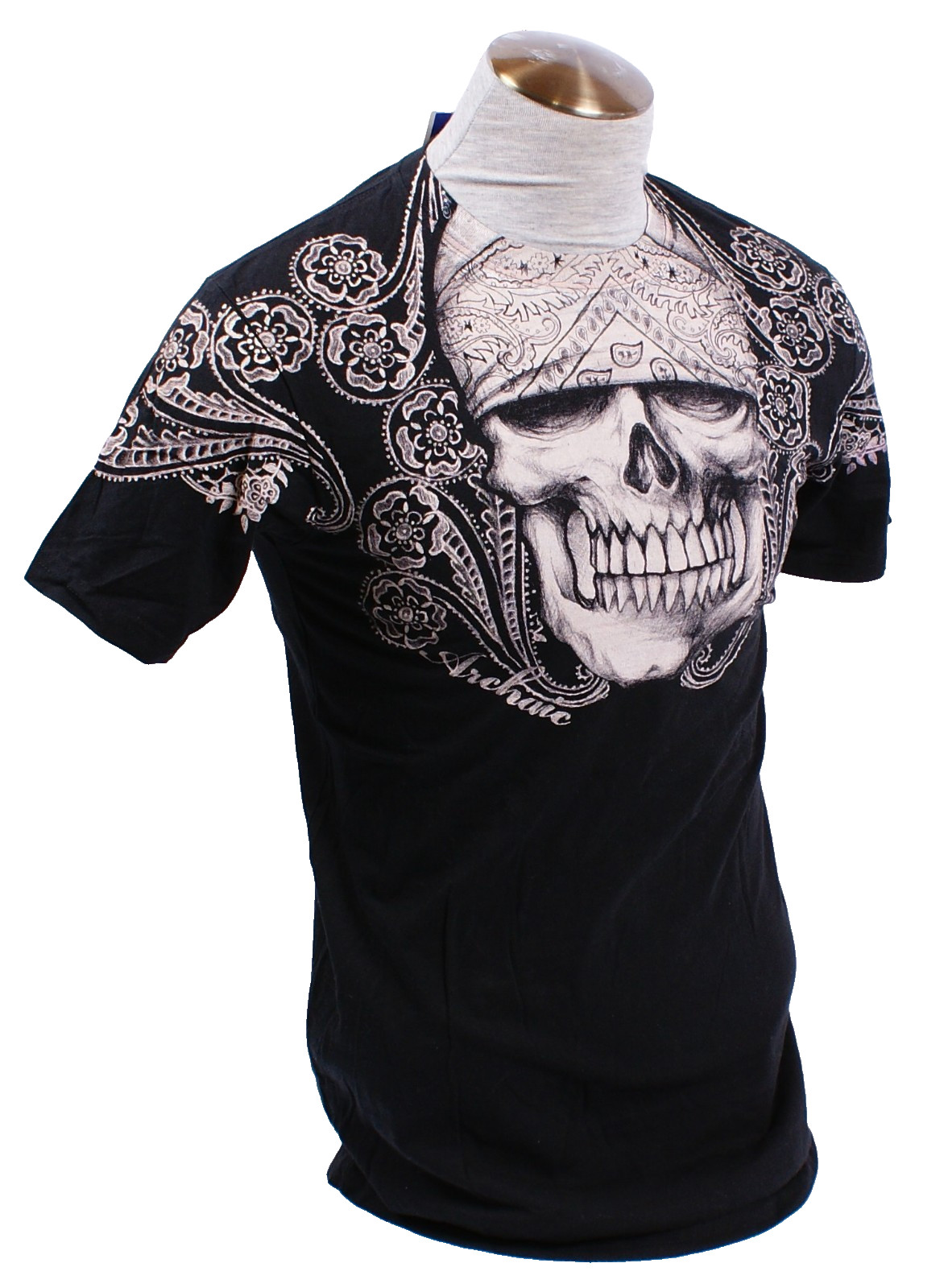 Archaic Men’s M Black Skull Graphic Short Sleeve Tee T-Shirt