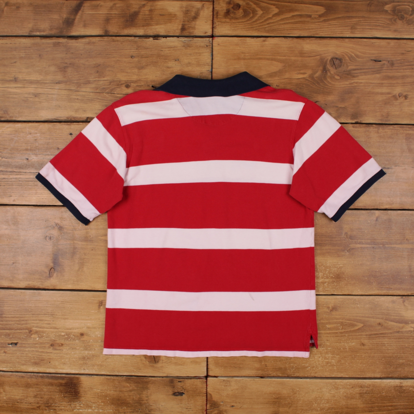 Vintage Eddie Bauer Polo Shirt T Shirt M Striped Multicoloured Tee