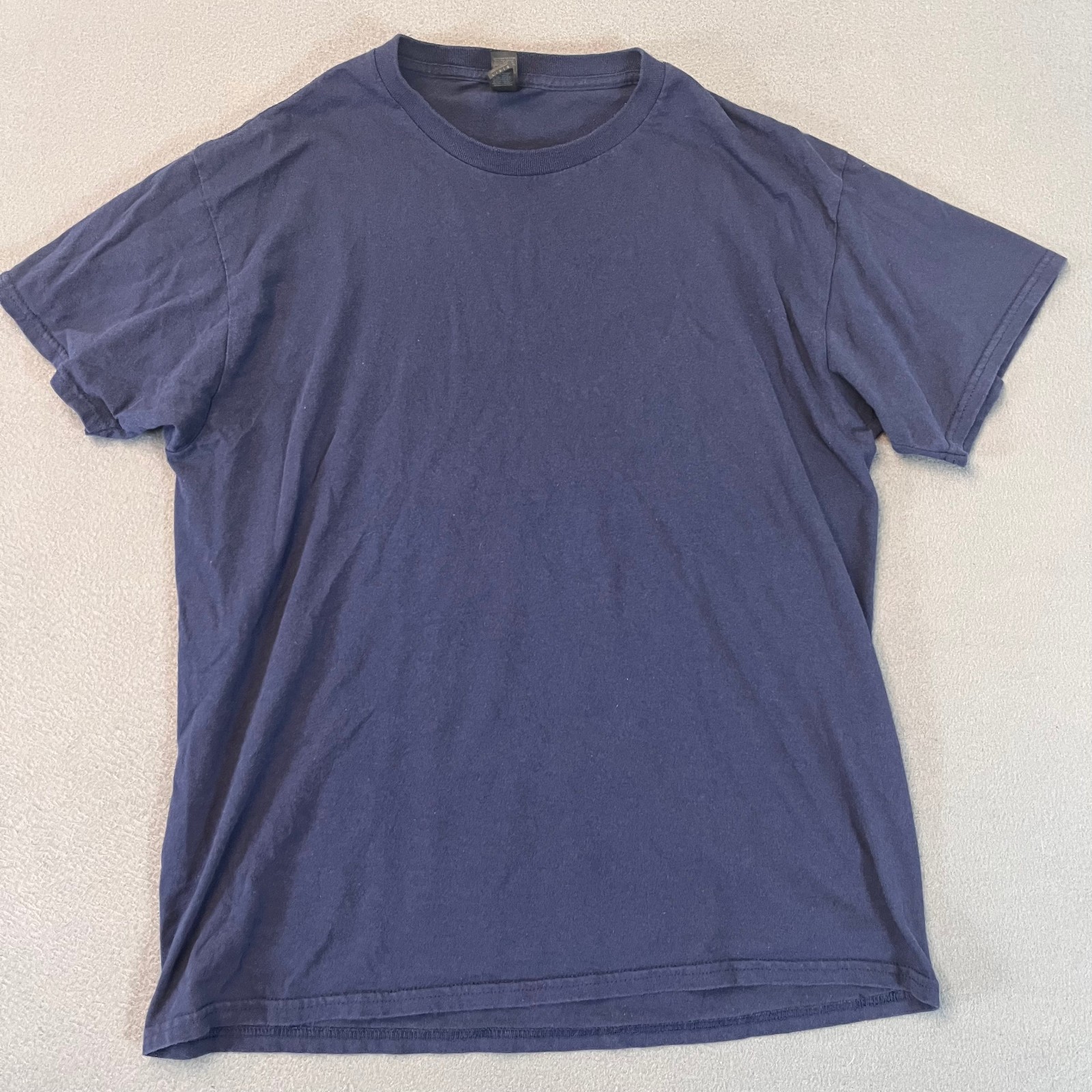 Gildan Mens Large Premium Short Sleeve Heavy Cotton Midnight Navy Casual T-Shirt