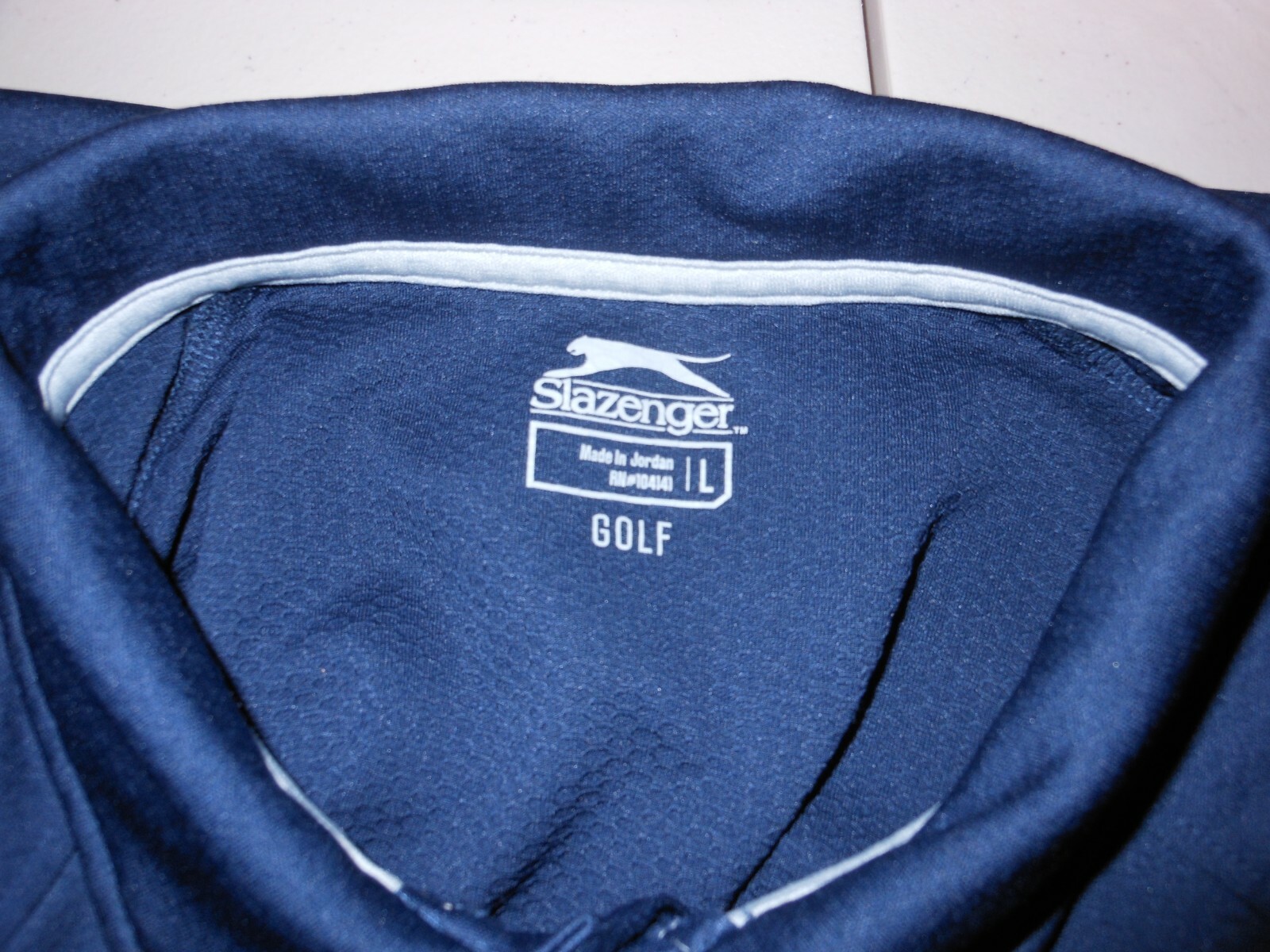 Slazenger Men’s Blue Golf Short Sleeve Polyester Collared Polo T Shirt Size L