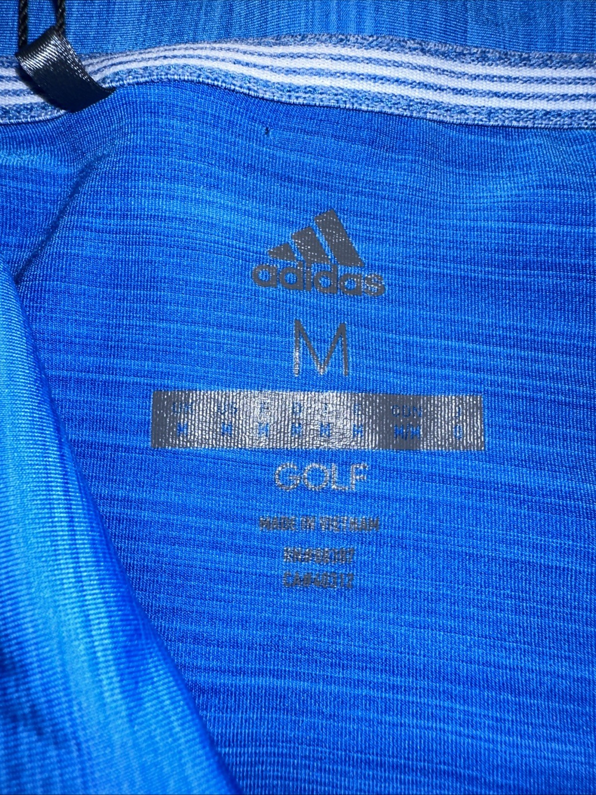 NWT Adidas Golf Men’s Medium Ultimate 365 Polo Blue White Stretch Polo $65