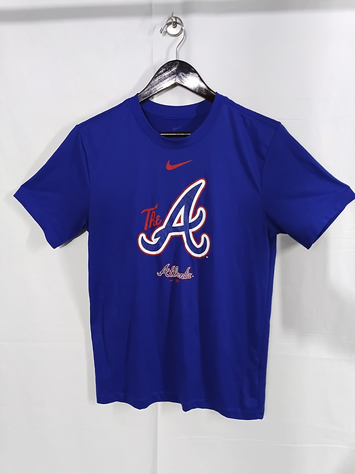 Nike Dri-FIT Men’s Atlanta Braves “The A” Graphic Tee Blue Crew Neck L
