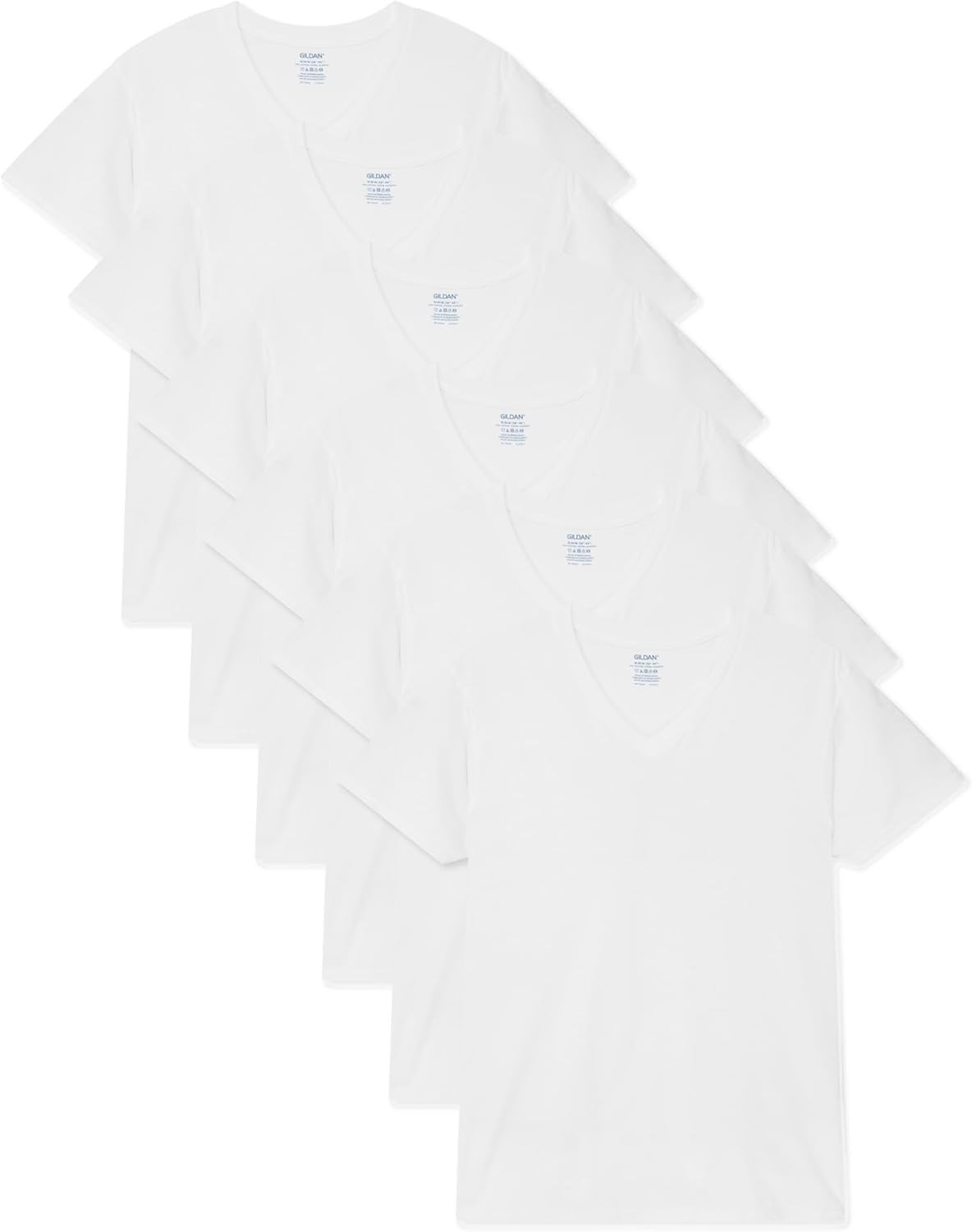 Gildan Men’s V-Neck T-Shirts, Multipack, Style G1103 XX-Large, White (6-pack)